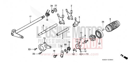 TAMBOUR DE CHANGEMENT/FOURCHETTE DE SELECTION CR80RR de 1994